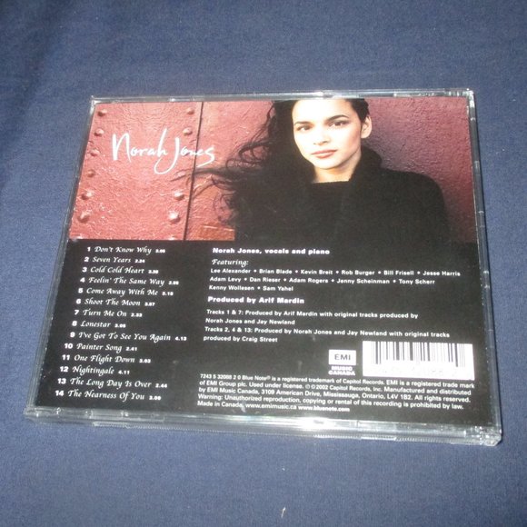 Norah Jones - Come Away with Me (CD, 2002, EMI Music Distribution) - Picture 3 of 3